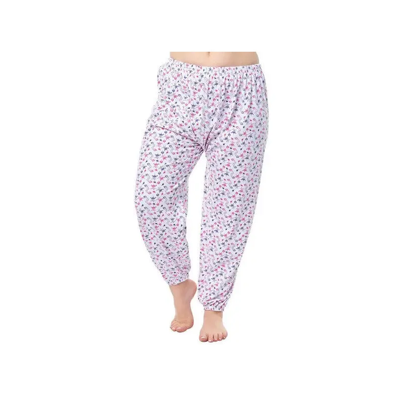 3 Pieces Seher Yldz Patterned Women's Elastic Long Mother Pajama Bottoms 065