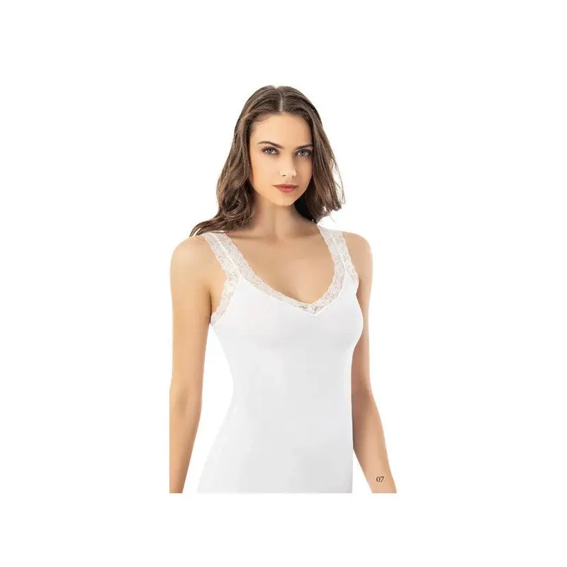 Kota Women's Modal V Neck Lace Strappy Tank Top 6606