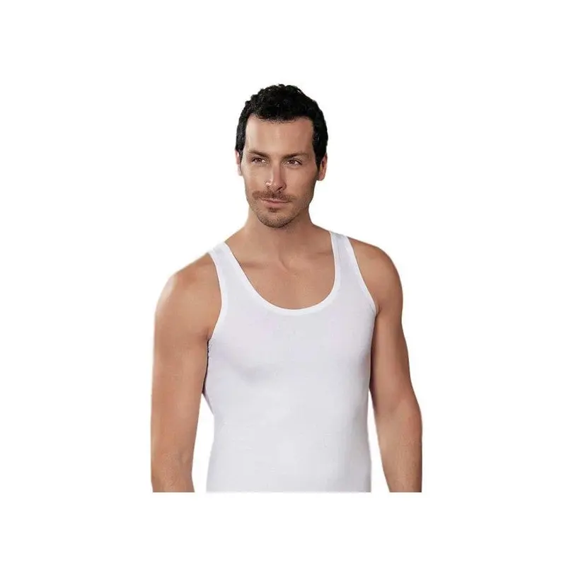 6 Pieces ahinler Men's Lycra Singlet White E066