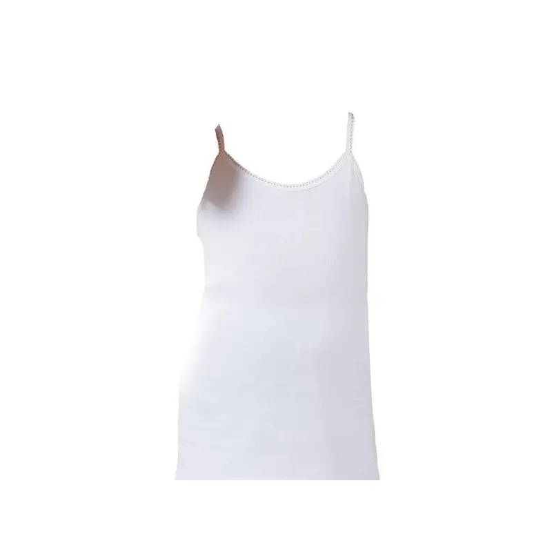 Lux Drm Girl's Ribbon Laced Rope Suspender Undershirt Cotton White 395