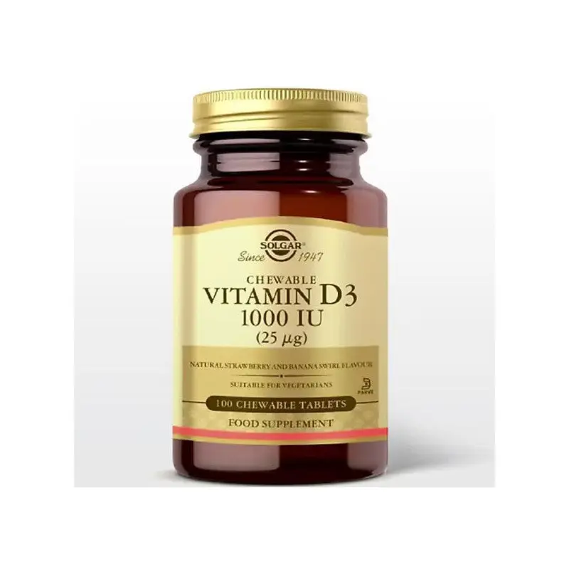 Solgar Vitamin D3 Cheaweble 1000 Iu 100 Tablet
