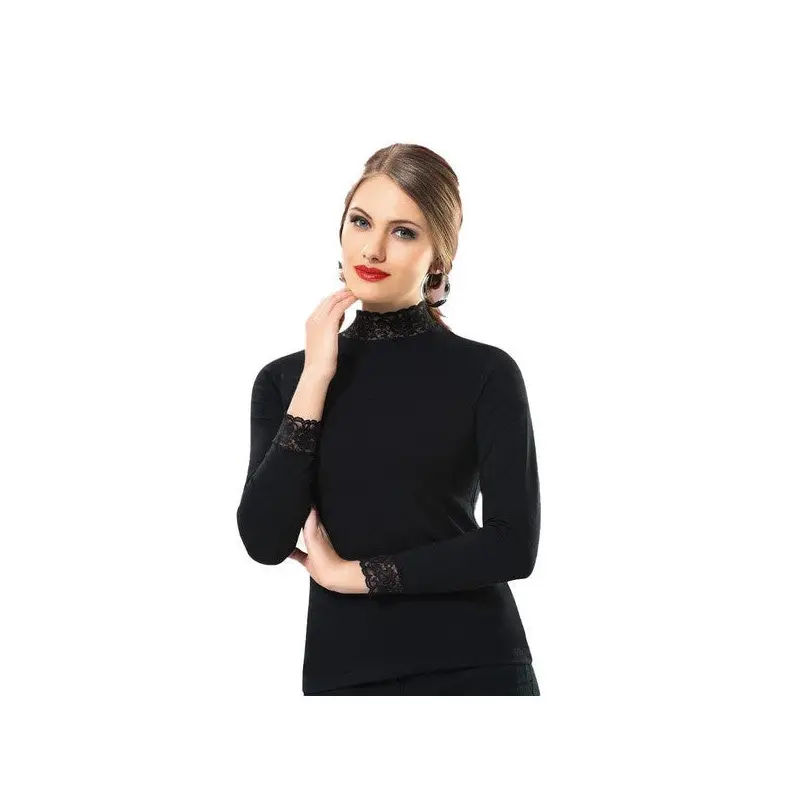 Anit Women's Lace Long Sleeve Undershirt Lace Collar Undershirt 2936