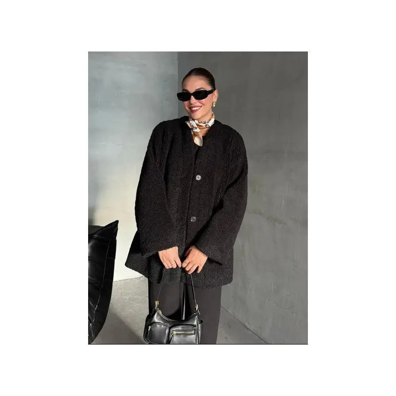 Black Lilyum Straight Cut Crepe Jacket