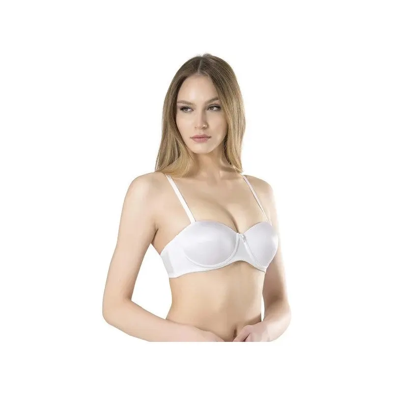 Fabony Women's Basic Full Cup Padded Supported Strapless Bra 3010