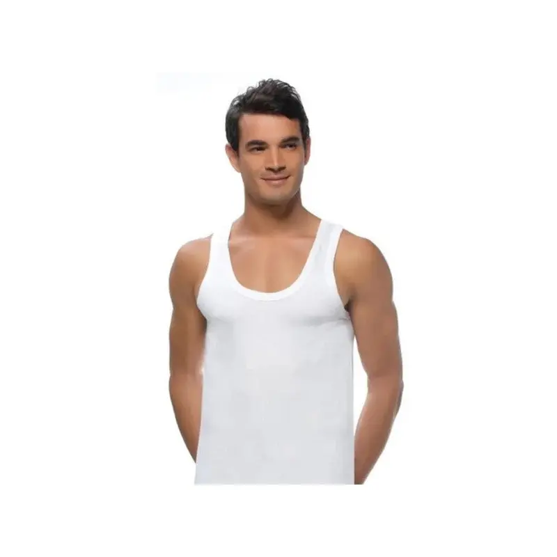 Sedef Yldz Men's Combed Cotton Undershirt White 1001