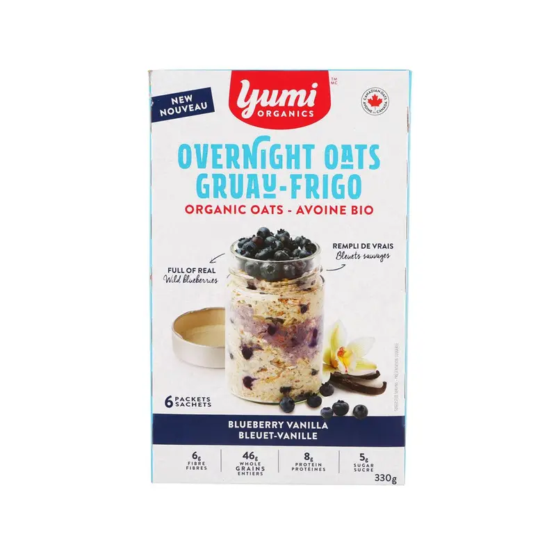 YUMI ORGANICS Organic Overnight Oats - Blueberry Vanilla  (250g)