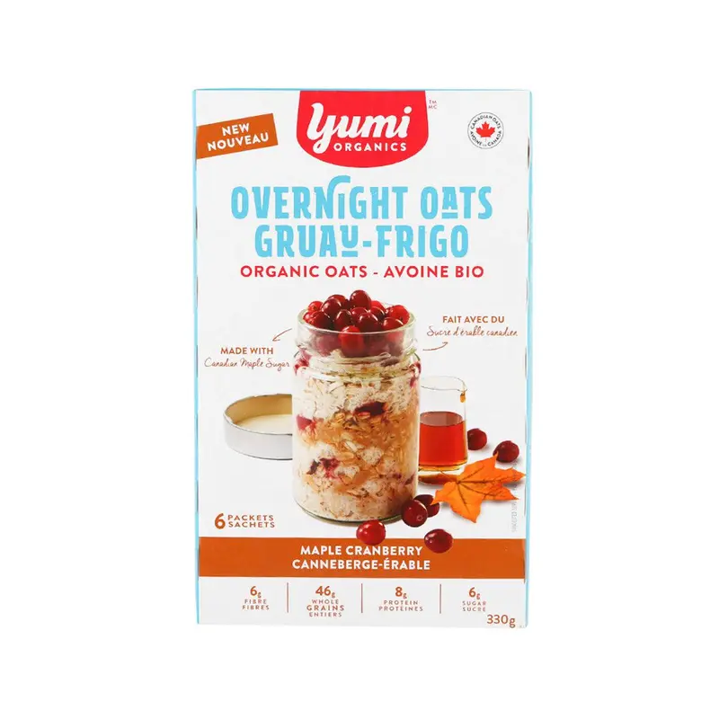 YUMI ORGANICS Organic Overnight Oats - Maple Cranberry  (250g)