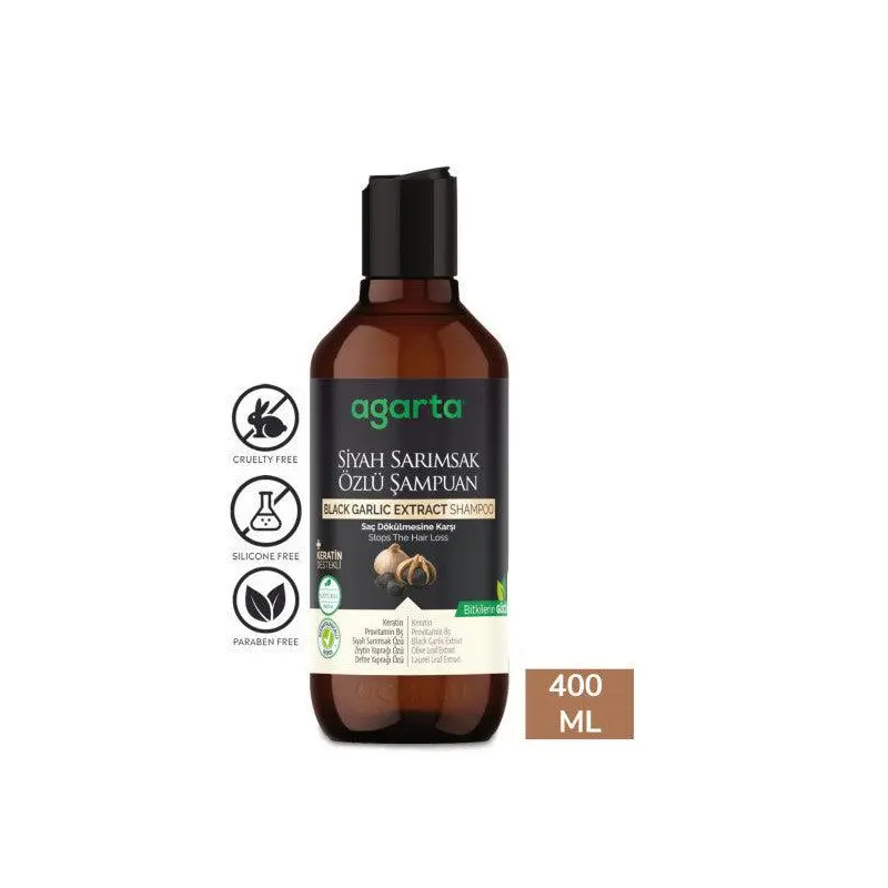 Agarta Natural Anti Hair Loss Black Garlic Shampoo 400 Ml