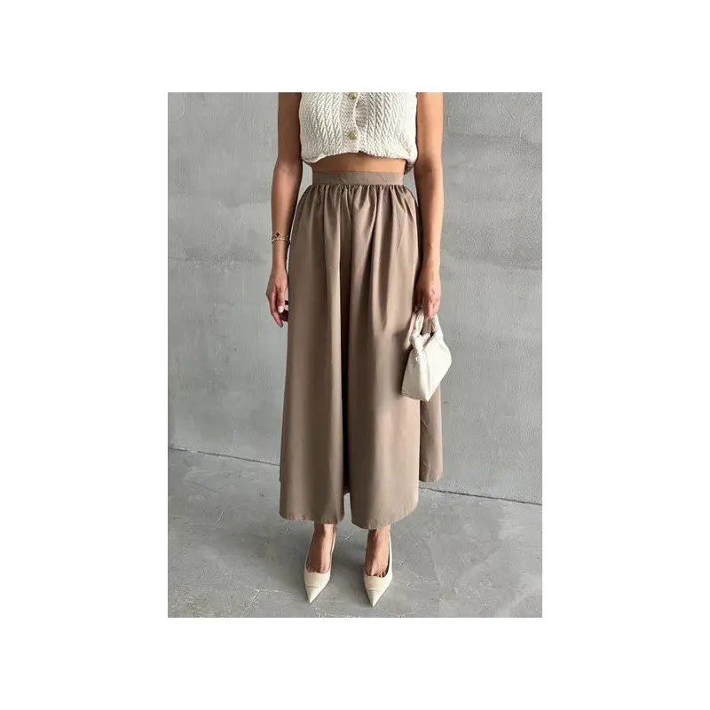 Khaki Lola Zippered Long Skirt