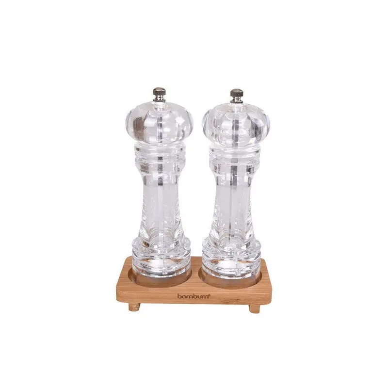 Bambum Varela - 2 Pieces Salt-Pepper Grinder Set Transparent - Large