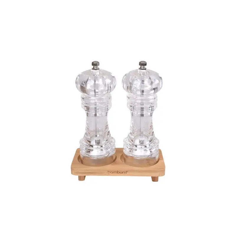 Bambum Varela - 2 Pieces Salt-Pepper Grinder Set Transparent - Medium