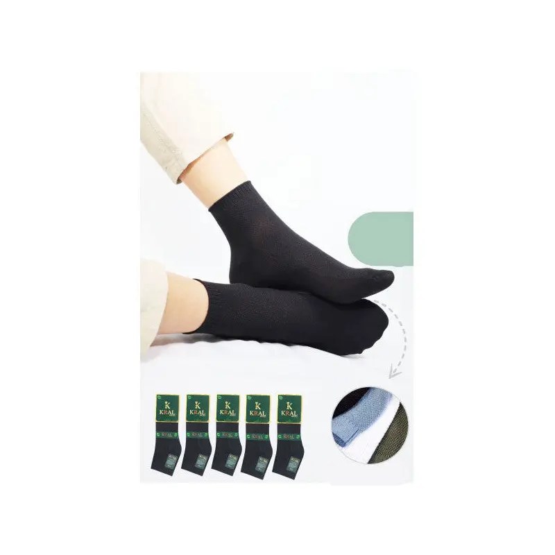 Men's Booties Lacose Embossed Patterned (5 Pieces) Bamboo Seamless Perfumed Short Socks