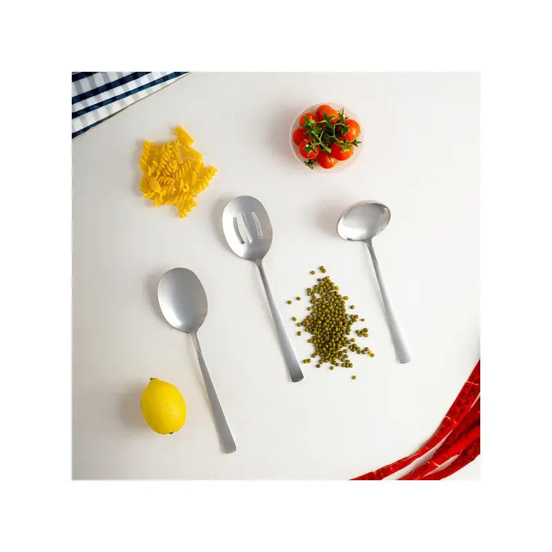 Porsima Sidney Stainless Steel Sauce Serving Set - Ladle Spoon Skimmer - 3 Pieces