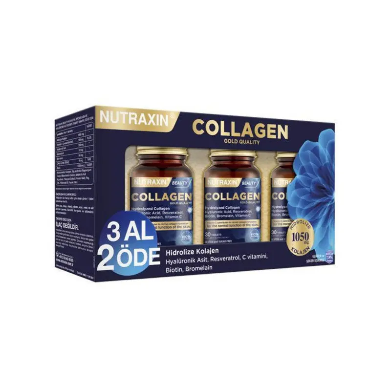 Nutraxin Beauty Gold Collagen 30 Tablets X3