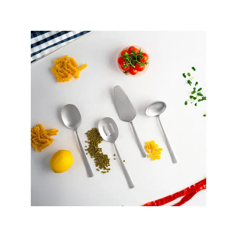 Porsima Sidney Stainless Steel Sauce Serving Set - Shovel Ladle Spoon Skimmer - 4 Pieces