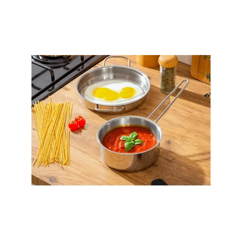 Porsima Stainless Steel Kacherola And Pan Set - Egg Pan And Sauce Pan 14-18 Cm