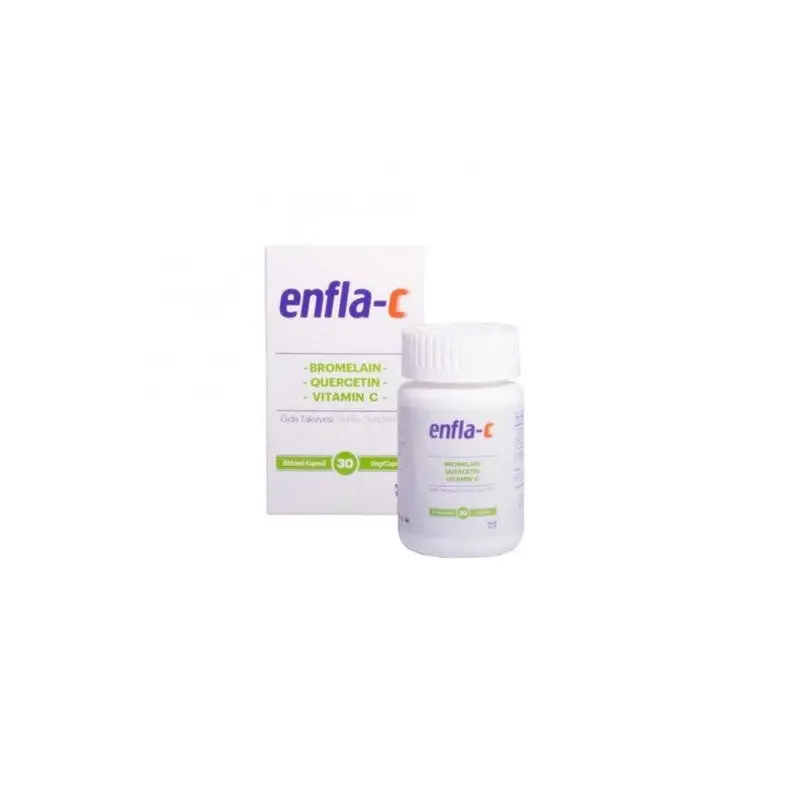 Enfla-C Food Supplement Containing Bromelain, Vitamin C And Quercetin 30 Herbal Capsules