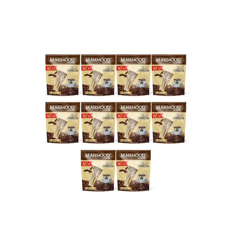 Mahmood Coffee 3 n 1 Milky Foam Coffee 18 Gr X 10 Pieces X 10 Pack