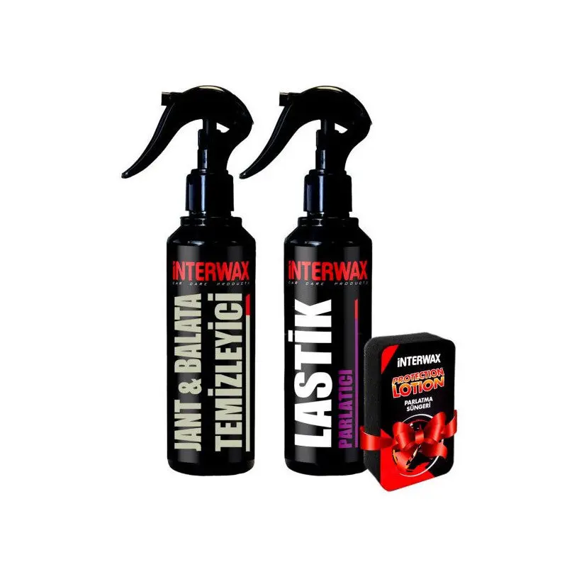 Interwax 2-Piece Car Care And Cleaning Set Rim Cleaner + Tire Polisher + Application Sponge