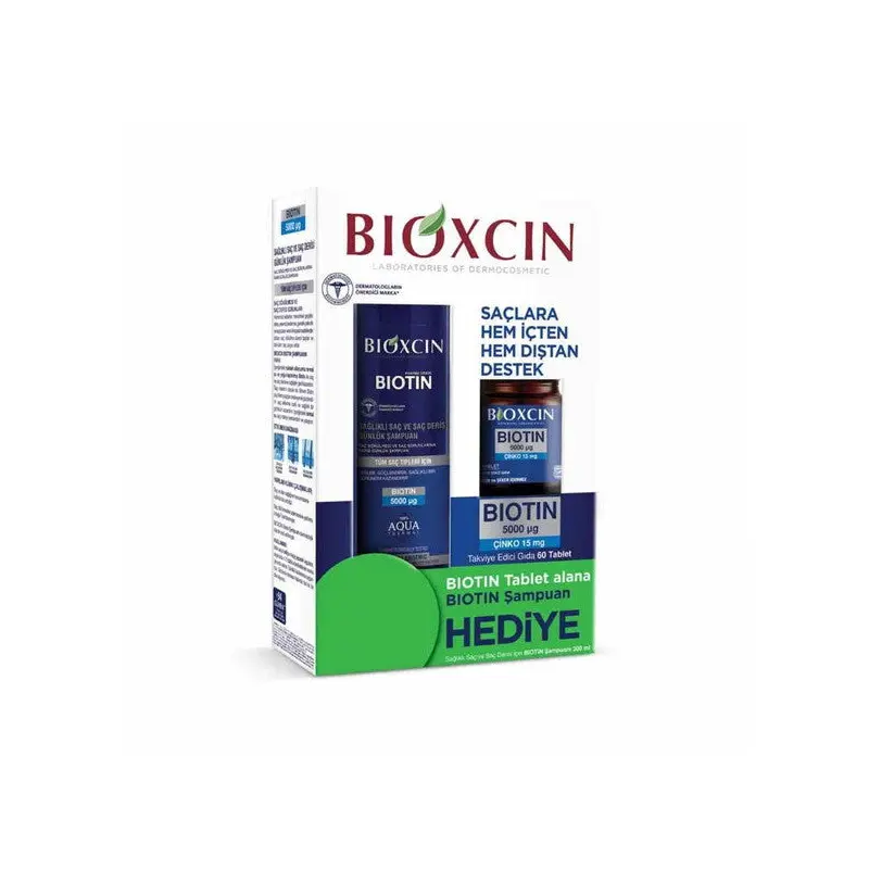 Bioxcin Biotin 5000Ug 60 Tablets And Biotin Shampoo Set