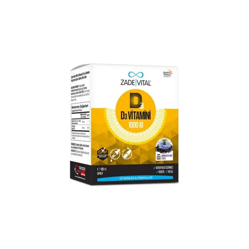 Zade Vital D3 Vitamin D3 1000Iu 20Ml Spray