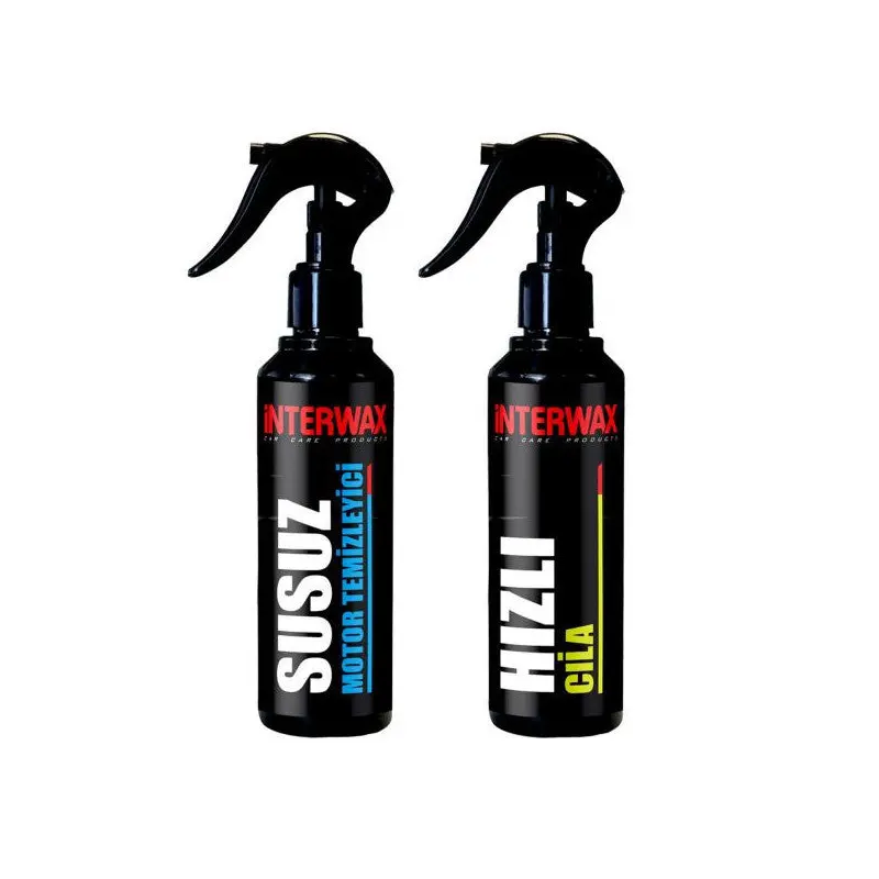 Interwax 2 Pieces Car Care And Cleaning Set Waterless Engine Cleaner 230 Ml + Fast Polish 230 Ml