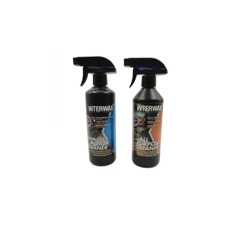 Interwax 2 Pieces Waterless Engine Cleaner 500 Ml & Multi-Purpose Upholstery Cleaner 500 Ml