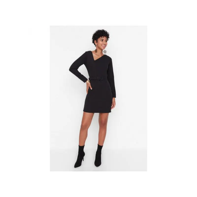 Milla Belted Asymmetrical Collar Dress Twoaw23El00351