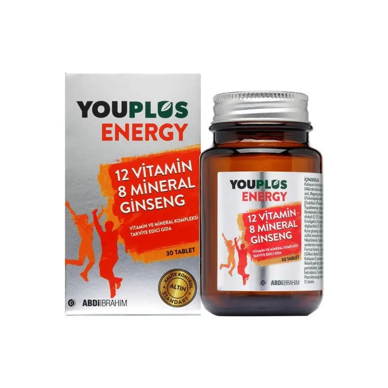 Youplus Energy 12 Vitamin 8 Mineralli Multi-Vitamin 30 Tablet