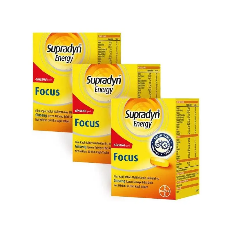 Supradyn Energy Focus Multivitamin 30 Tablets 3 Pieces