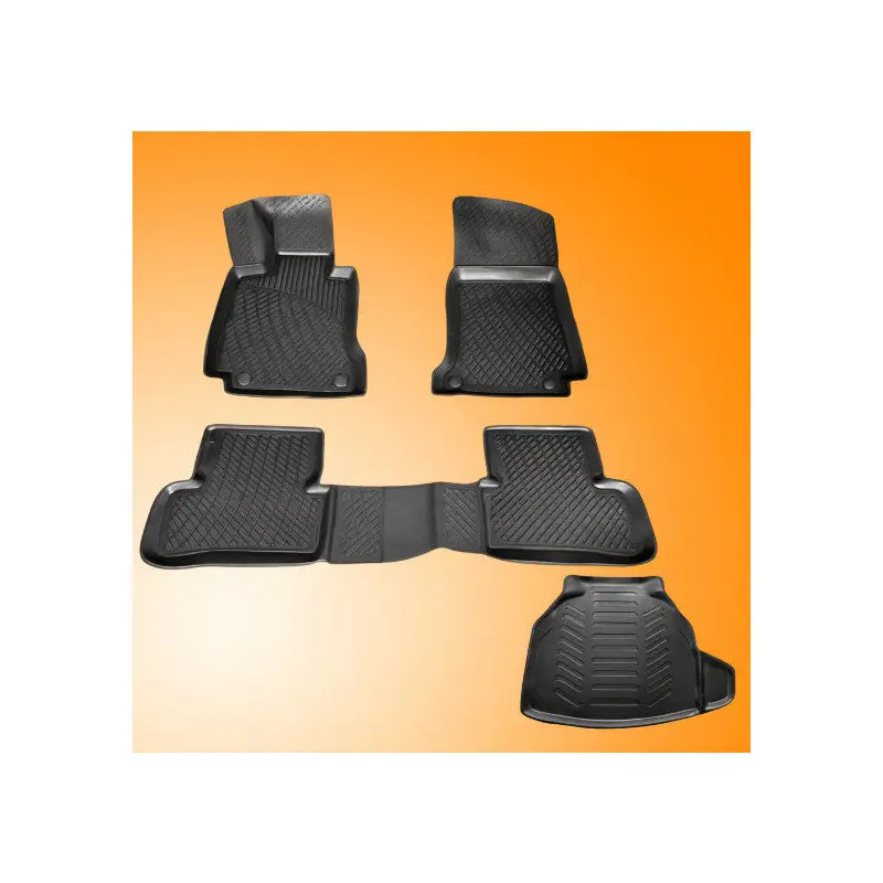 Ford Focus 4 3D Mat + 3D Trunk Pool Sedan 2015-2018 Black Set