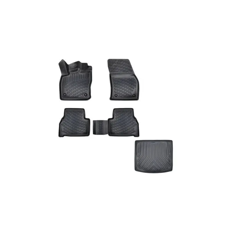 Ford Tourneo Connect 3D Floor Mat + 3D Trunk Pool Mat Black Set 2023 -