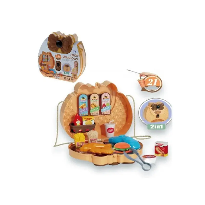 2In1, 21 Piece Toy Fast Food Set With Stylish Bag