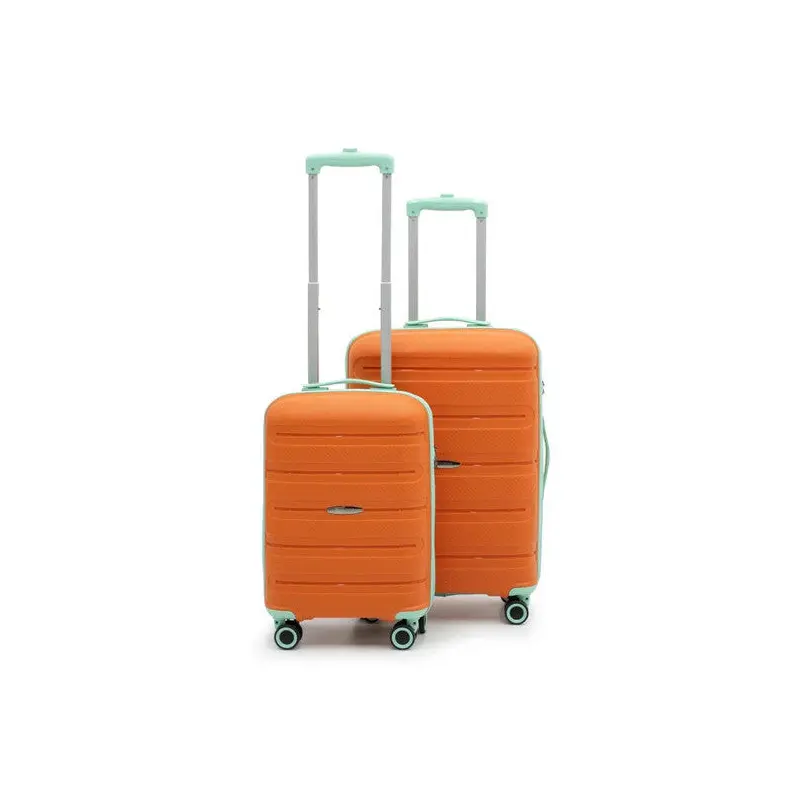 Artemis Polypropylene & Shatterproof 2-Piece Luggage Set Medium & Cabin - Orange