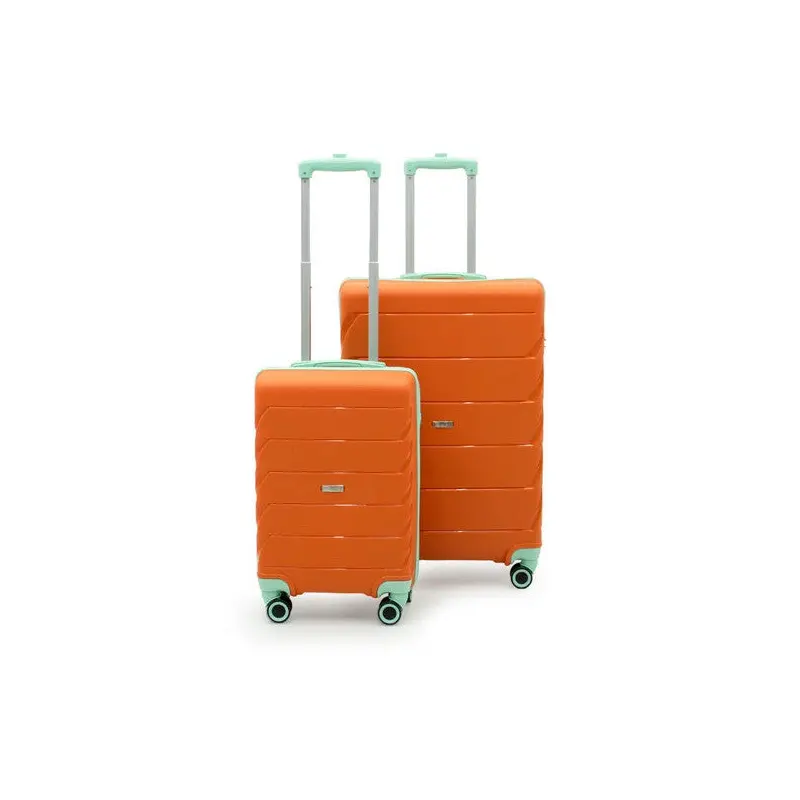 Copella Polypropylene & Shatterproof 2-Piece Luggage Set Large & Cabin - Orange