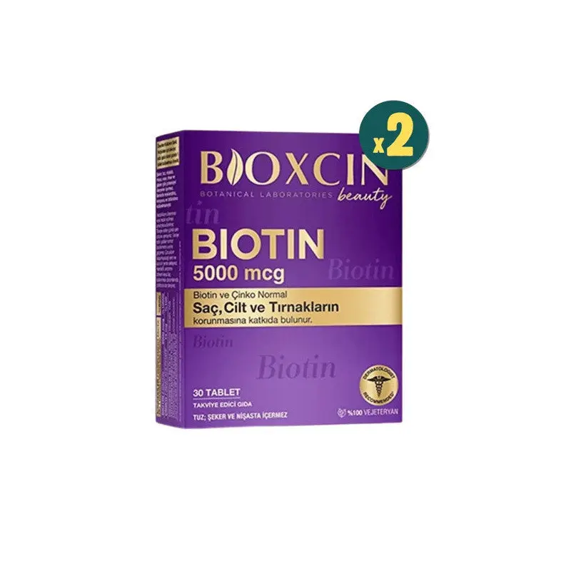 Bioxcin Biotin 5000 Mcg 30 Tablets 2 Pieces