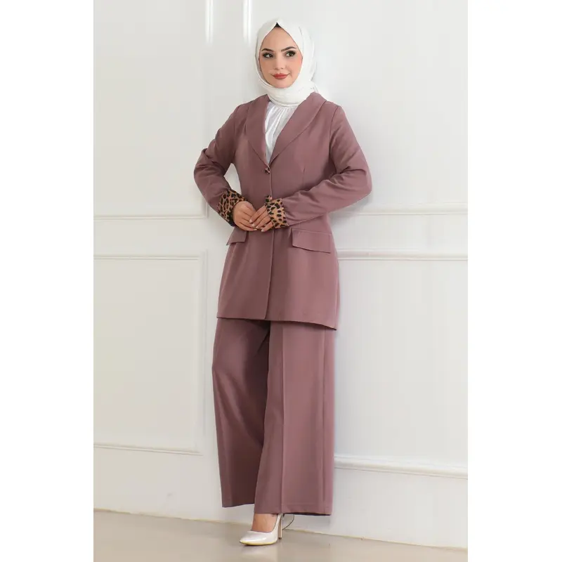 Leopard Pattern Suit Dusty Rose 19218