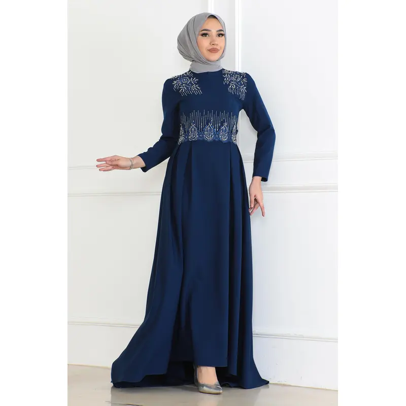 Pearl Detailed Dress Indigo 6121