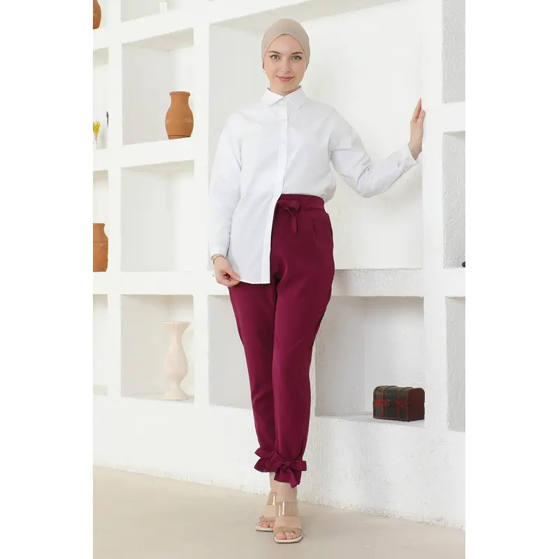 Belted Trousers Plum 6101