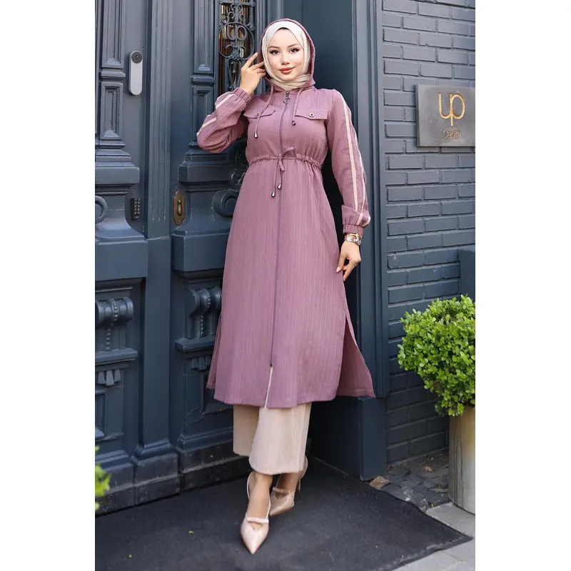 Tied Waist Hooded Set Dusty Rose 19241