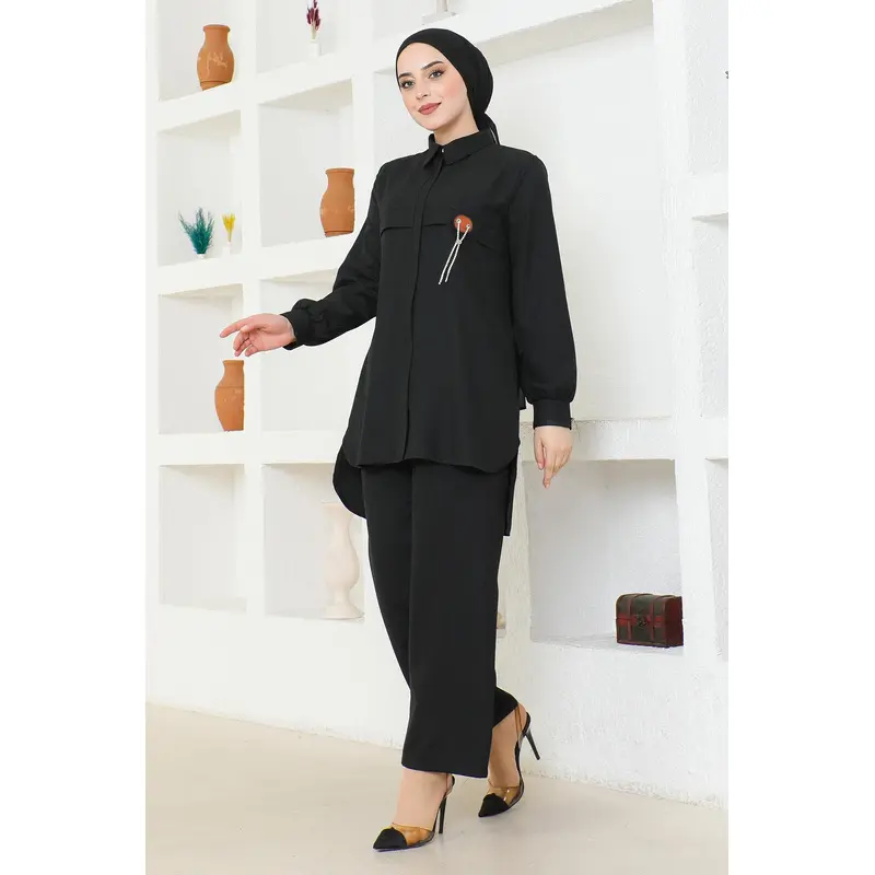 Crest Chain Suit Black 19206