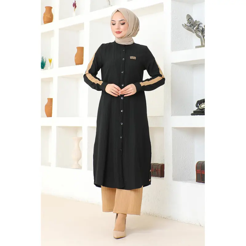 Emblem Detailed Buttoned Suit Black 19194