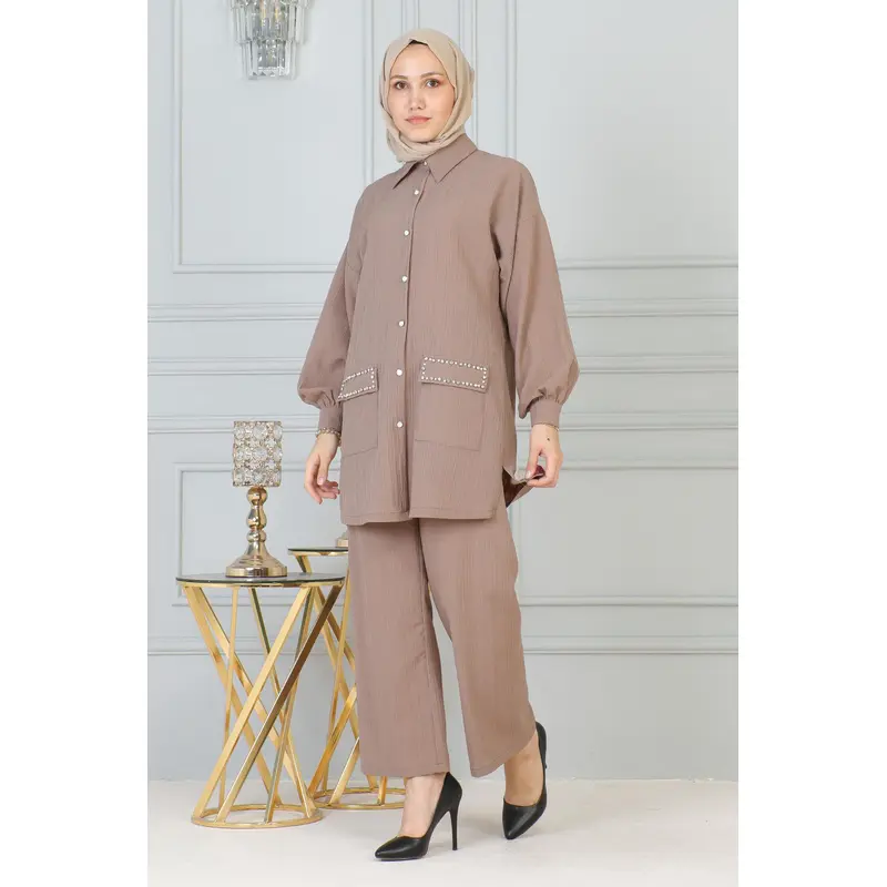 Pocket Stone Detailed Suit Mink 19210