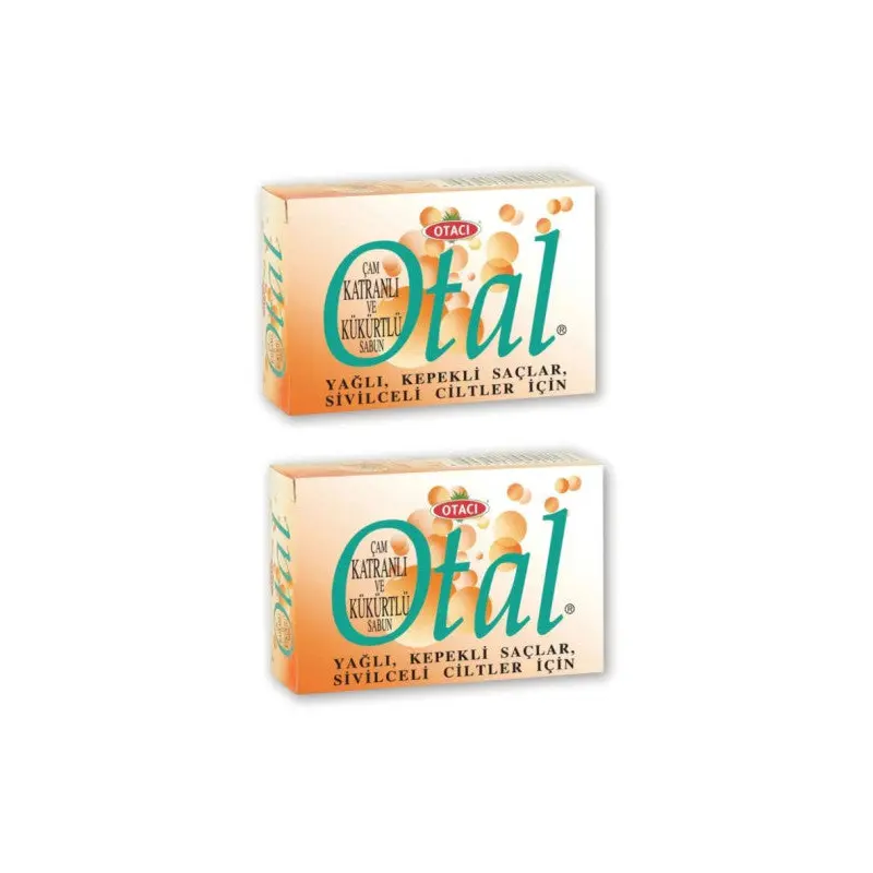 Otac Tar Sulfur Soap-Oily Dandruff Hair Acne Skin 80Gr 2 Pieces