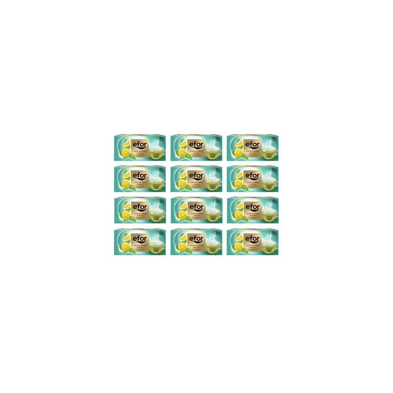 Efor Tea Mint Lemon Herbal And Fruit Tea Bag 20 Pieces X 12 Pieces