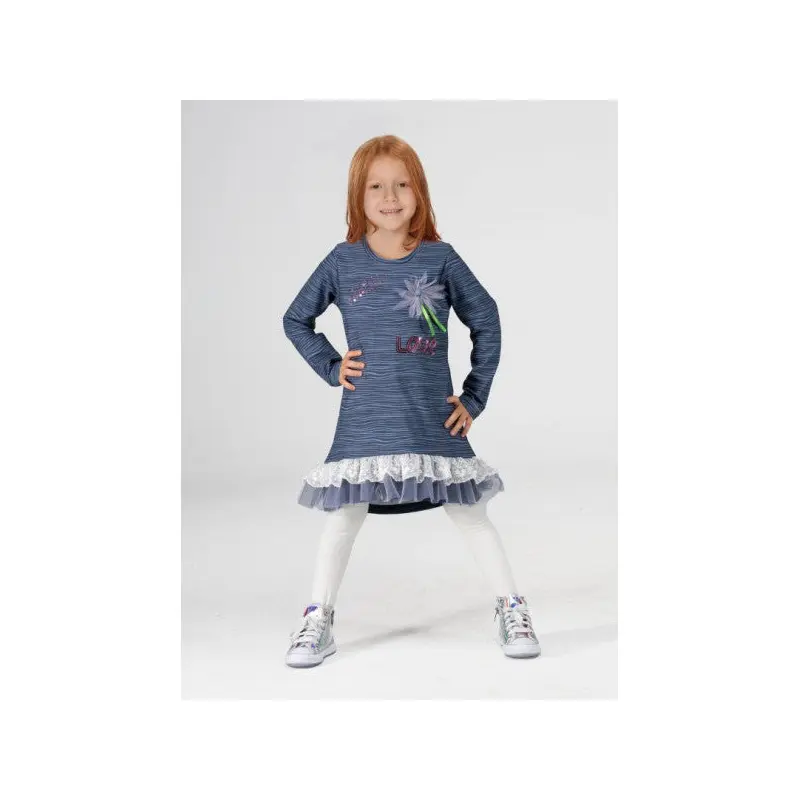 LupiaKids Lace Striped Girl's Dress LP-22WIN-075