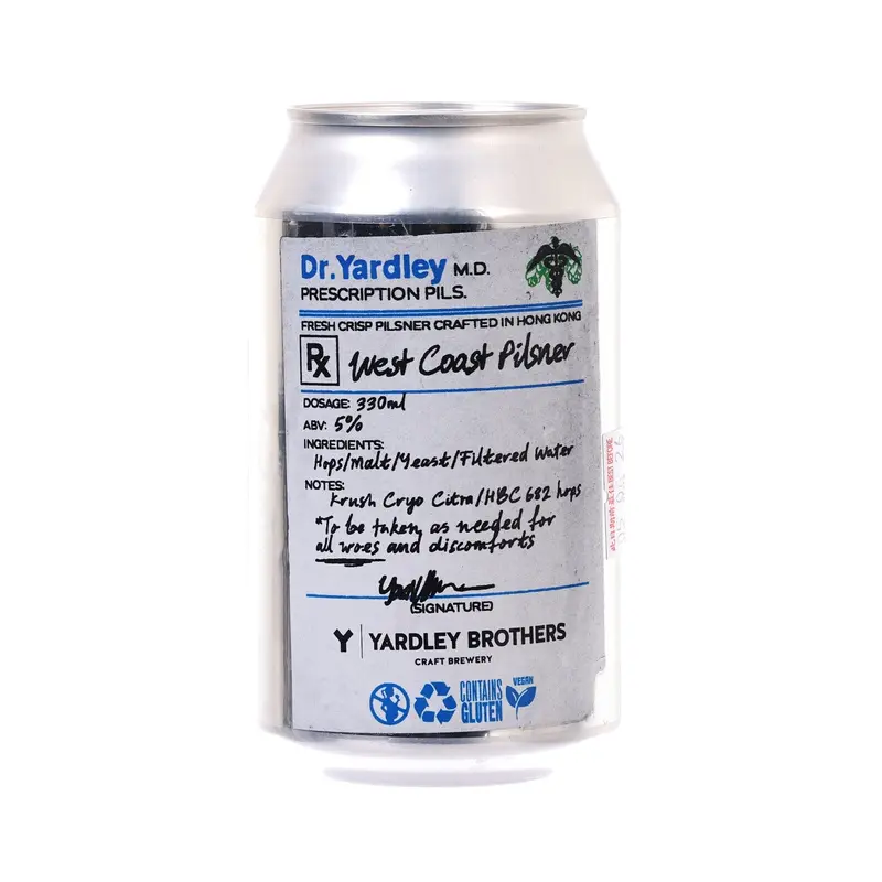 YARDLEY BROTHERS Prescription Pils West Coast Pilsner (Alc. 5%) [Can]  (330mL)