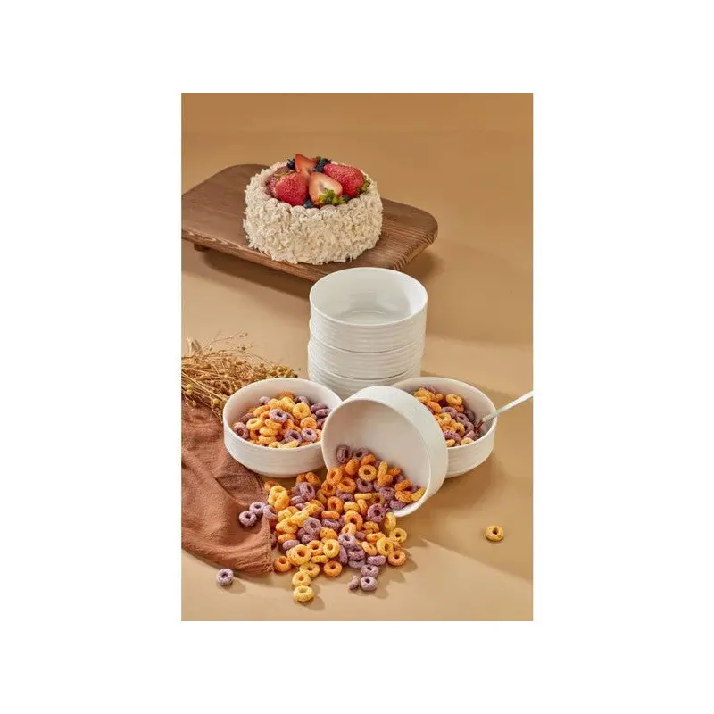 Cooker Emboss 6 Piece 12 Cm Porcelain Joker Bowl Soup Breakfast Treat Snack Set