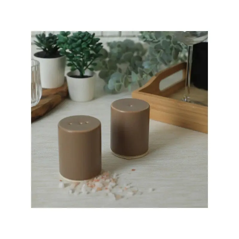 Keramika Matte Earth Taupe Stackable Salt / Pepper Shaker 6 Cm