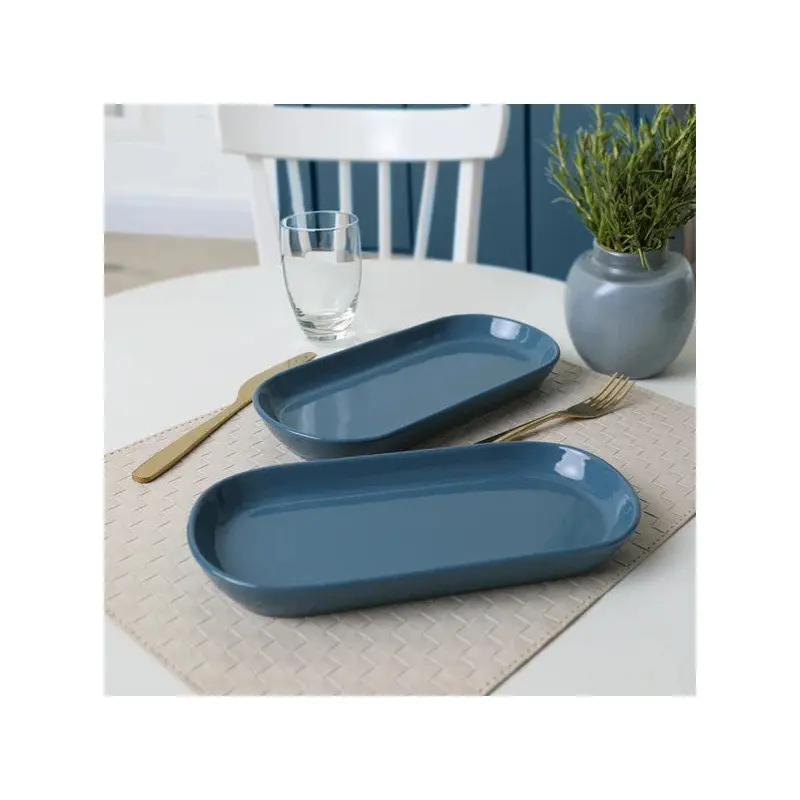 Keramika Blue Noyan Boat Plate 26 Cm 2 Pieces 407